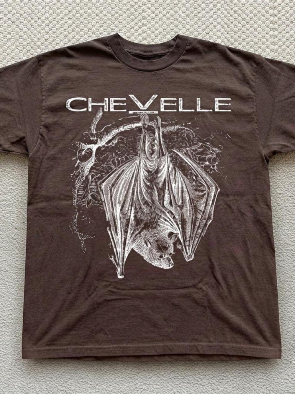 Gildan Brown Chevelle Bat Graphic Tee - White Print